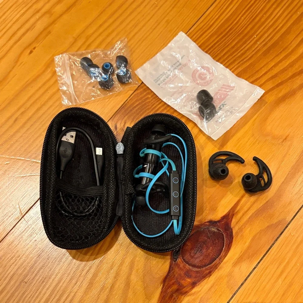 Wireless Blue Earbuds with Case